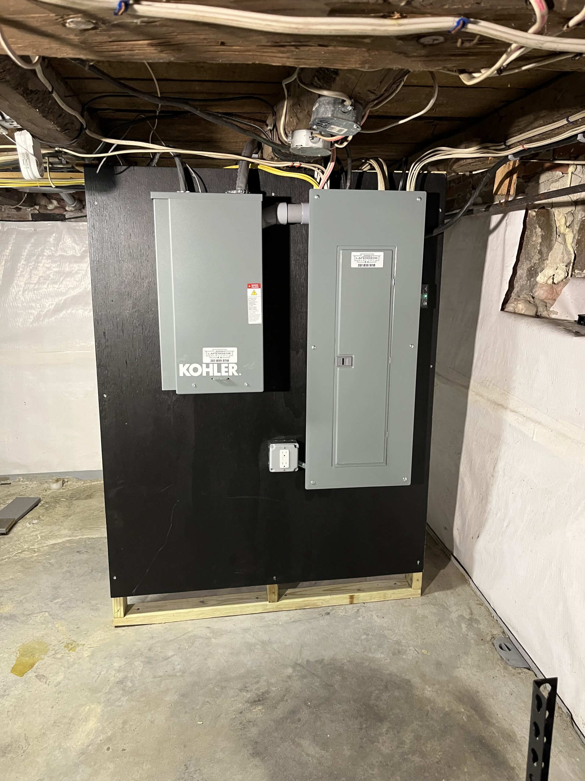 Josh Laferriere Electric team performing residential electrical work in Westbrook Maine